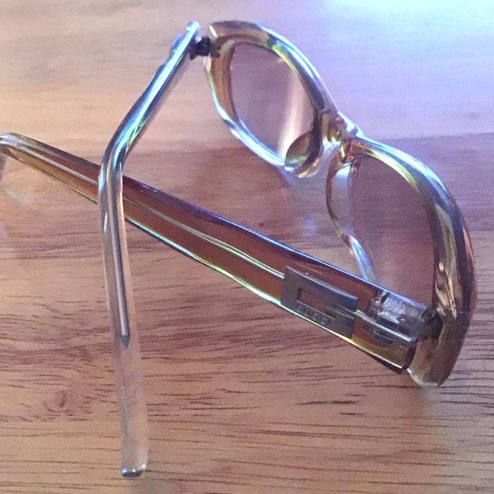 Vintage GUCCI Transparent light golden brown Sunglasses